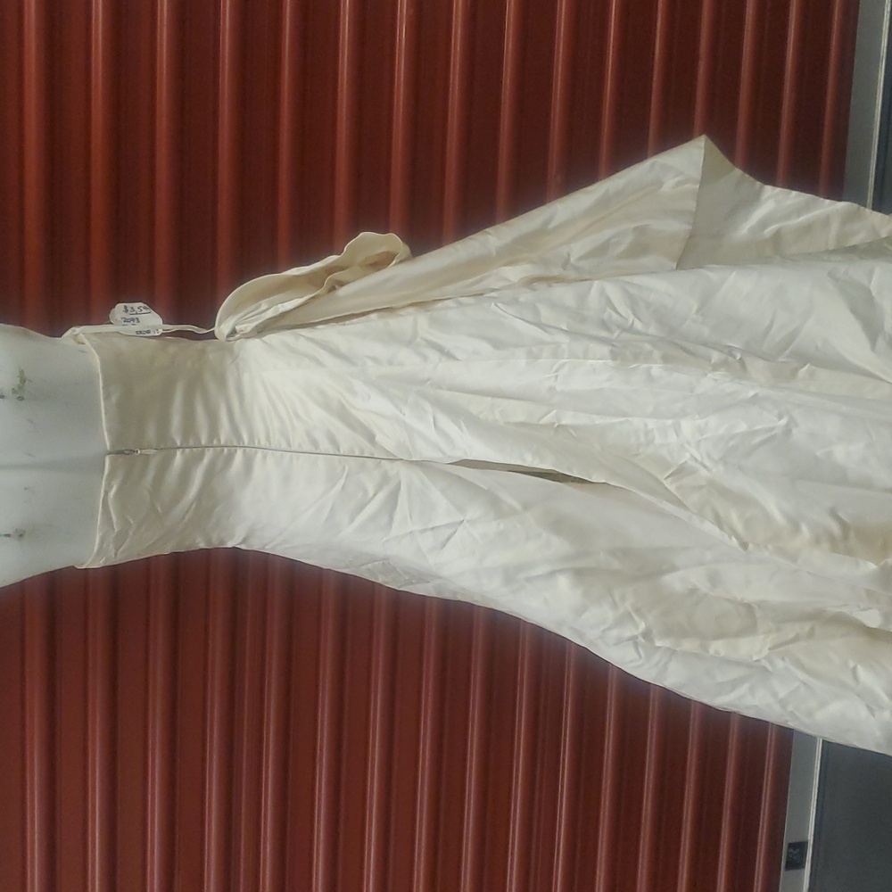 Vera Wang Dutchesse Wedding Wrap Dress SZ 8 Ivory Silk strapless Ball gown Sash - Picture 16 of 16